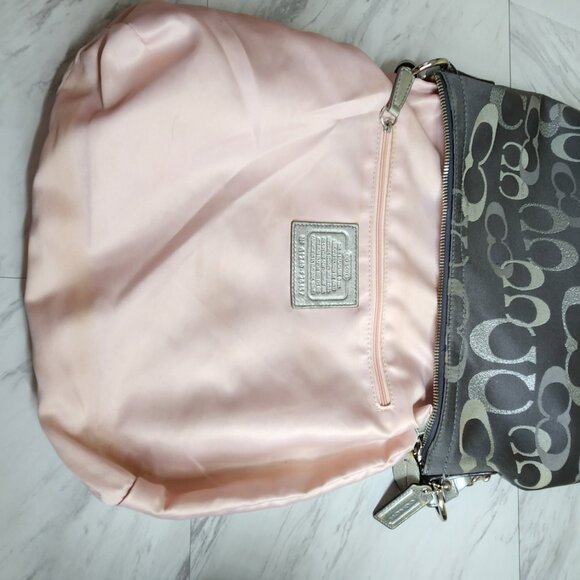 Like New Coach Penelope Optic Metallic Signature Crossbody Convertible Purse - Picture 16 of 16